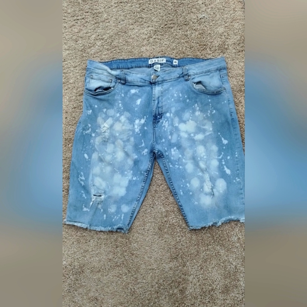 Dash Denim Distressed American Designer Men Shorts Size 42